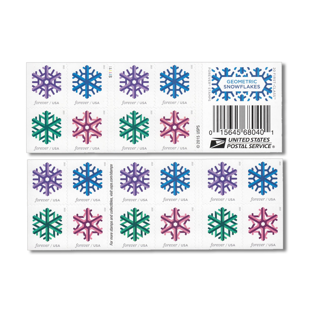 2015 Geometric Snowflakes | 5 booklets of 20 - Image 2